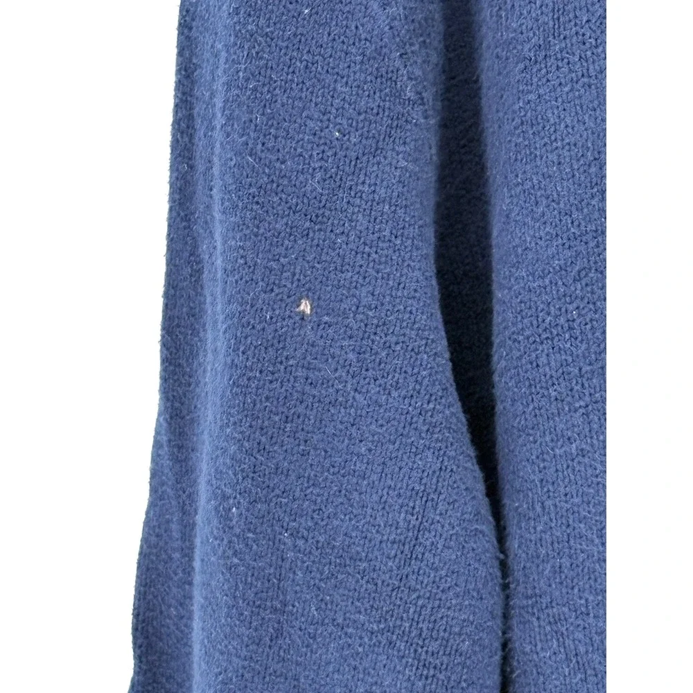 Polo Ralph Lauren 1/4 Zip Sweater Mens Large Blue Cotton Red‎ Pony Logo Pullover